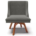 Ver imagem 7 de Kit 4 Cadeiras Decorativas Sala de Jantar Base Giratória de Madeira Firenze Suede Grafite/Natural G1