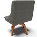 Ver imagem 6 de Kit 4 Cadeiras Decorativas Sala de Jantar Base Giratória de Madeira Firenze Suede Grafite/Natural G1