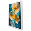 Ver imagem 1 de Quadro Decorativo Caixa Floral Luxo Flores Amarela e Azul Tacolado Moldura Caixa Alta 4,5cm Branca C