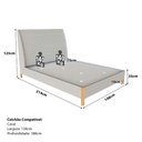 Ver imagem 3 de Cama Casal Estofada com Cabeceira e 2 Mesas de Cabeceira Mdf Cor:linho Aluminio com Musgo