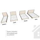 Ver imagem 6 de Cama Casal Estofada com Cabeceira e 2 Mesas de Cabeceira Mdf Cor:linho Aluminio com Musgo