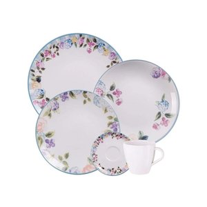Aparelho de Jantar 20 Peças Porcelana Decorada Aura Tramontina