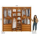 Ver imagem 4 de Guarda Roupa Casal Volpi Ripado 6 Portas Cinamomo/off White com 8 Espelhos - Madetec