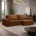 Ver imagem 3 de Sofá 3 Lugares Retrátil Reclinável para Sala 245cm Malfati F04 Veludo Terracota - Lyam Decor