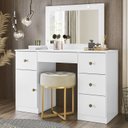 Ver imagem 3 de Penteadeira Camarim Sonhos C/ Espelho e Led - 5 Gavetas - Moval