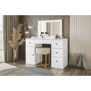 Penteadeira Camarim Sonhos C/ Espelho e Led - 5 Gavetas - Moval