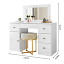 Ver imagem 4 de Penteadeira Camarim Sonhos C/ Espelho e Led - 5 Gavetas - Moval