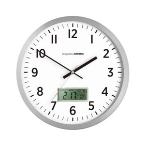 Relogio Parede Calendario Termometro Digital Despertador Escritorio Sala Medidor Temperatura Dourado