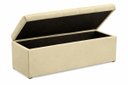 Ver mais imagens de Kit Cabeceira Mais Calçadeira com Baú Eros Queen 160cm para Cama Box Suede Bege Biselo'S-Decor