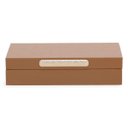 Ver imagem 1 de Caixa com Revestimento em Pu e Detalhe Dourado - Caramelo