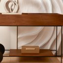 Ver imagem 4 de Caixa com Revestimento em Pu e Detalhe Dourado - Caramelo