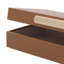 Ver imagem 3 de Caixa com Revestimento em Pu e Detalhe Dourado - Caramelo