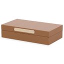 Ver imagem 2 de Caixa com Revestimento em Pu e Detalhe Dourado - Caramelo