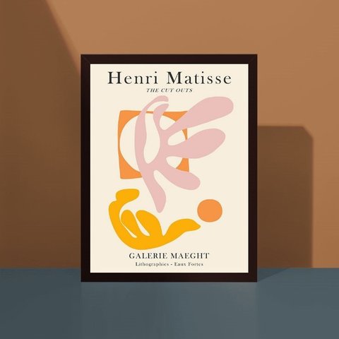 Quadro Decorativo Abstrato Henri matisse 24x18cm:madeira Branca