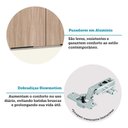 Ver imagem 3 de Armário Aéreo 120cm 3 Portas Stylo Luciane Móveis Cinammon-cumaru