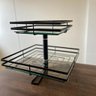 Fruteira de Mesa Vidro Dupla Quadrada Preto Fosco Giratória - 3