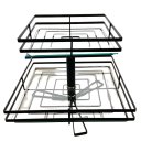 Ver imagem 1 de Fruteira de Mesa Vidro Dupla Quadrada Preto Fosco Giratória