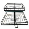 Fruteira de Mesa Vidro Dupla Quadrada Preto Fosco Giratória - 1