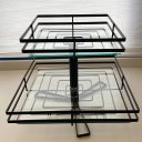 Ver imagem 2 de Fruteira de Mesa Vidro Dupla Quadrada Preto Fosco Giratória