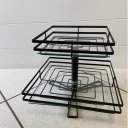 Ver imagem 4 de Fruteira de Mesa Vidro Dupla Quadrada Preto Fosco Giratória