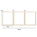 Ver imagem 5 de Kit 3 Quadros Decoração Abstrato Sala de Jantar Moldura Caixa Luxo Folhas Douradas Moderno