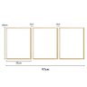 Kit 3 Quadros Decoração Abstrato Sala de Jantar Moldura Caixa Luxo Folhas Douradas Moderno - 5