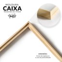 Ver imagem 6 de Kit 3 Quadros Decoração Abstrato Sala de Jantar Moldura Caixa Luxo Folhas Douradas Moderno