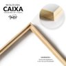 Kit 3 Quadros Decoração Abstrato Sala de Jantar Moldura Caixa Luxo Folhas Douradas Moderno - 6