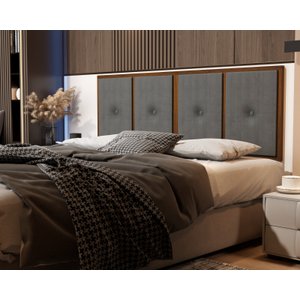 Painel Cabeceira Cama Casal 1,40 Madeira Suede Cinza – Comprar Móveis para Sua Casa