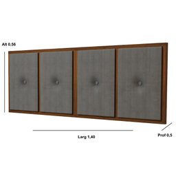 Painel Cabeceira Cama Casal 1,40 Madeira Suede Cinza – Comprar Móveis para Sua Casa - 2