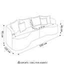 Ver imagem 7 de Sofá 3 Lugares 230cm Orgânico Quito K04 Veludo Cinza Escuro - Mpozenato