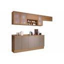 Ver imagem 1 de Cozinha Completa 7 Peças Botanic 3 Aéreos 2 Balcões 2 Complementos M656 Nogueira Fendi
