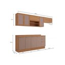 Ver imagem 3 de Cozinha Completa 7 Peças Botanic 3 Aéreos 2 Balcões 2 Complementos M656 Nogueira Fendi