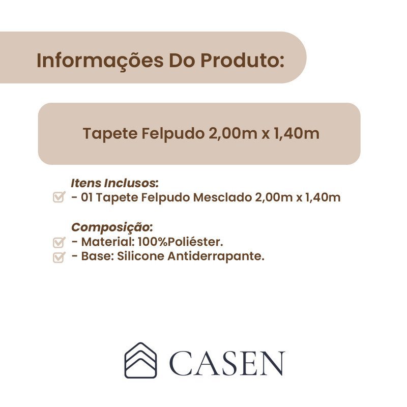 Tapete Mesclado 1,40x2,00 Peludo Felpudo Sala e Quarto Cor:tabaco Mesclado - 4