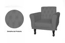 Ver imagem 2 de Poltrona Decorativa Classic Suede Cinza Pés Madeira Mz Decor