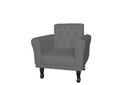 Ver imagem 1 de Poltrona Decorativa Classic Suede Cinza Pés Madeira Mz Decor