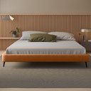 Ver imagem 3 de Cama Casal Queen Base Box Pés Industrial 165cm Ágape S04 Couríssimo Caramelo - Lyam Decor