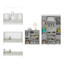 Ver imagem 3 de Quarto Infantil Completo com Berço 3 em 1 para Colchão 130x60cm Multimóveis Mp4383 Branco