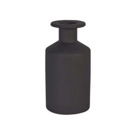 Vaso com Borda Fina Lille Preto Fosco 19 Cm