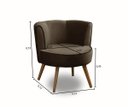 Ver imagem 3 de Poltrona Para Sala Decorativa Isadora Suede Marrom Madelina Decor