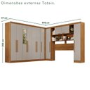 Ver imagem 4 de Guarda-Roupa de Canto com Espelho Modulado 11 Portas 2 Gavetas Brasil Marrom/Cinamomo/Off-White