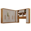 Ver imagem 2 de Guarda-Roupa de Canto com Espelho Modulado 11 Portas 2 Gavetas Brasil Marrom/Cinamomo/Off-White