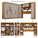 Ver imagem 6 de Guarda-Roupa de Canto com Espelho Modulado 11 Portas 2 Gavetas Brasil Marrom/Cinamomo/Off-White