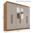 Ver imagem 5 de Guarda-Roupa de Canto com Espelho Modulado 11 Portas 2 Gavetas Brasil Marrom/Cinamomo/Off-White
