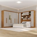 Ver imagem 1 de Guarda-Roupa de Canto com Espelho Modulado 11 Portas 2 Gavetas Brasil Marrom/Cinamomo/Off-White