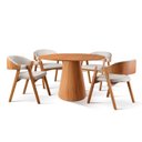 Ver imagem 3 de Conjunto Sala de Jantar Mesa Cone Amadeirada + 4 Cadeiras Gaia