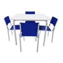 Ver imagem 4 de Conjunto Quadrado c/ 04 Cadeiras Azul - MDF Branco - 06 a 09 Anos - Mr Plast - 41094