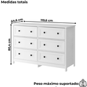 Ver imagem 3 de Comoda para Quarto 6 Gavetas 120 Cm Dm217 Branco Dtall