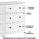 Ver imagem 5 de Comoda para Quarto 6 Gavetas 120 Cm Dm217 Branco Dtall