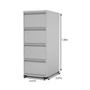 Ver imagem 2 de ARQUIVO DE AÇO 4 GAVETAS PANDIN SLM - CINZA AP OF 4SLM